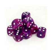 Chessex Festive Violet with White 16mm D6 Dice Block (12 Dice)