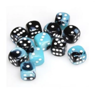 Chessex Gemini Black Shell with White 16mm D6 (12 Dice)