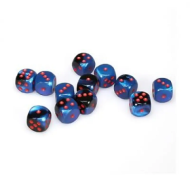 Chessex Gemini Black Starlight with Red 16mm D6 (12 Dice)