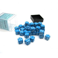 Chessex Opaque Light Blue with White 12mm D6 (36 Dice)