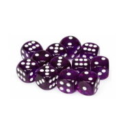 Chessex Translucent Purple with White 16mm D6 (12 Dice)