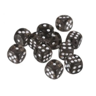 Chessex Translucent Smoke with White 16mm D6 (12 Dice)