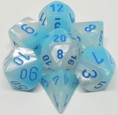 Dungeons & Dragons, FRP, Srbija, Prodaja Beograd, Kockice, Chessex Gemini Perl Turquoise with White Blue