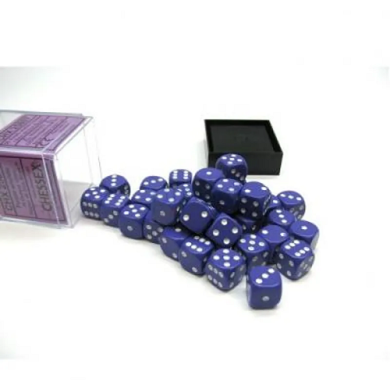 Chessex Opaque Purple with White 12mm D6 (36 Dice)