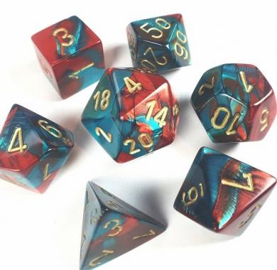 Dungeons & Dragons, FRP, Srbija, Prodaja Beograd, Kockice, Chessex Gemini - Black Starlight with Red