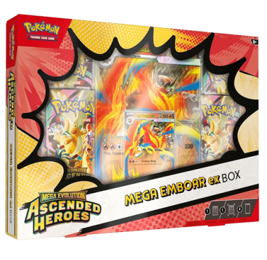 Pokémon, Pokemon, Pokemoni Srbija, Beograd, Prodaja, Pikachu, Charizard, Pokemon TCG booster, Pokemon TCG Ascended Heroes Mega Emboar EX Box